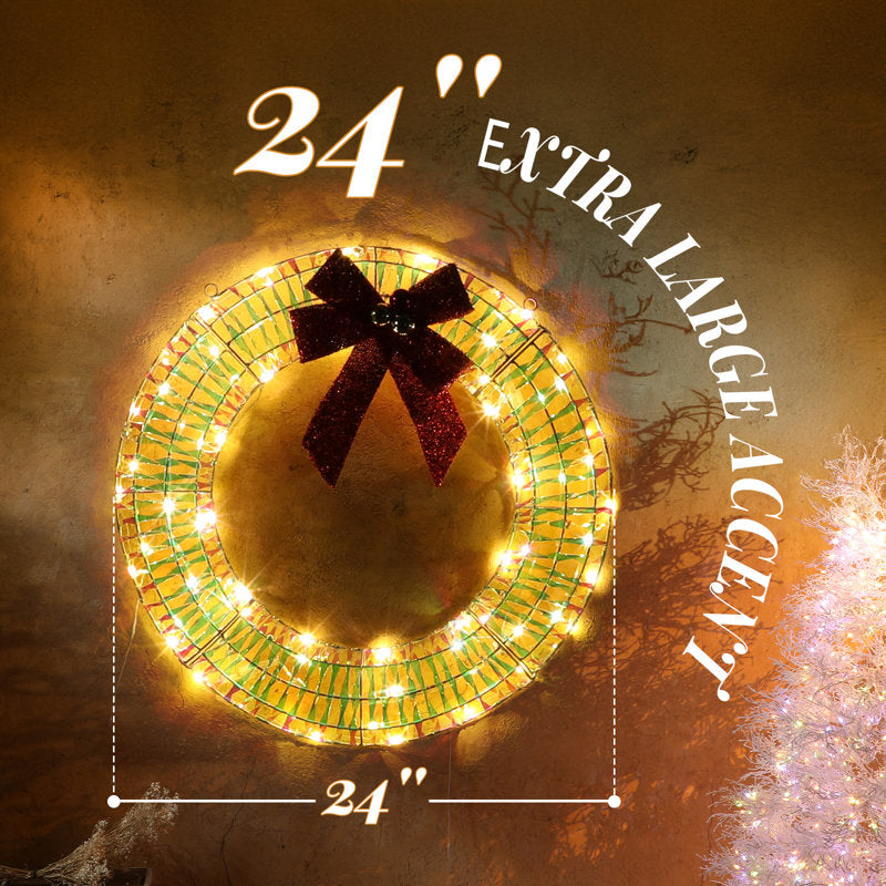 22" Farmhouse Artificial Cypress Christmas Wreath as a festive door display