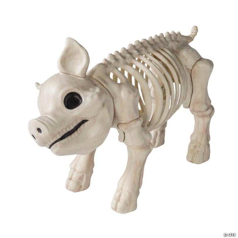 24 1/4" Standing Pig Skeleton Halloween Decoration