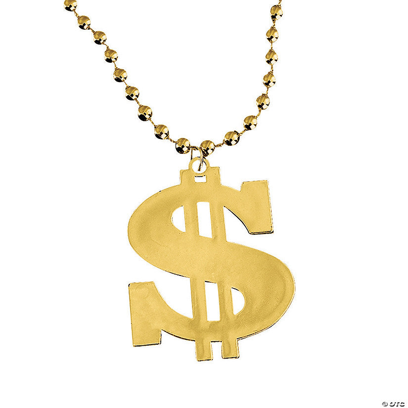 Bead Necklaces with Dollar Sign - 12 Pc. | USA Decoration®