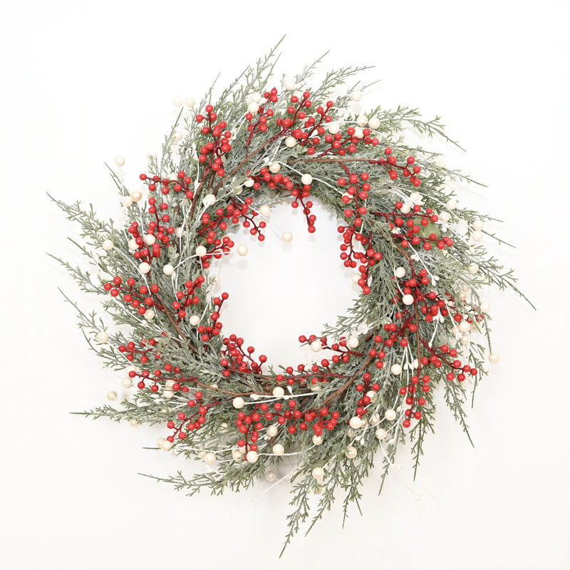 24" cypress Christmas wreath with berries