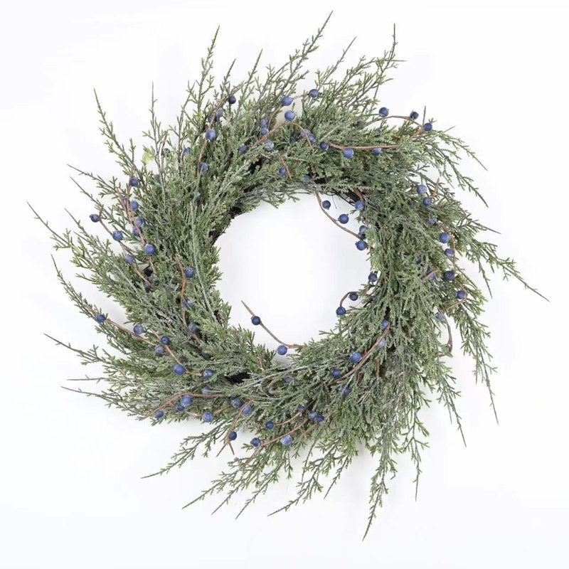 16" Artificial Christmas Wreath as a festive door display