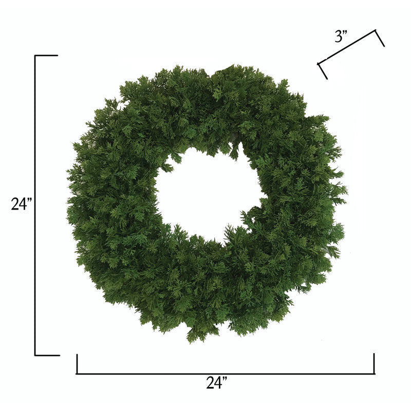 Pine Christmas Wreath hanging on a front door