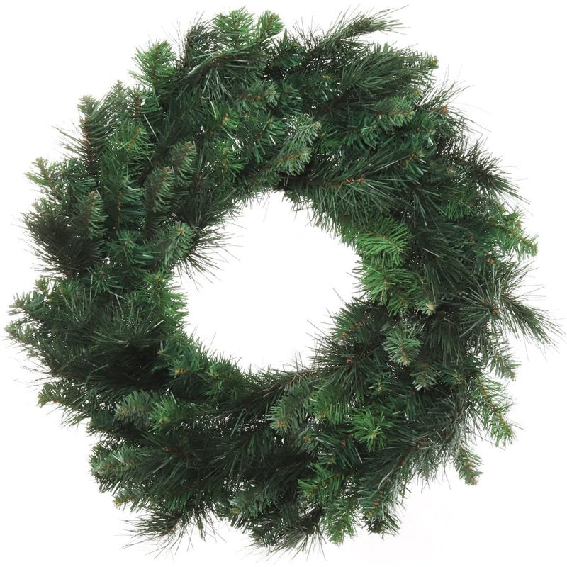 24" Christmas Wreath hung on a wooden door