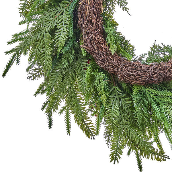 24" Natural Touch With Berry Wreath