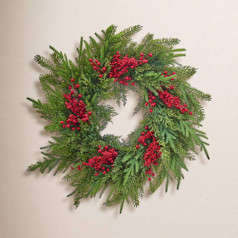24" Christmas wreath with berries