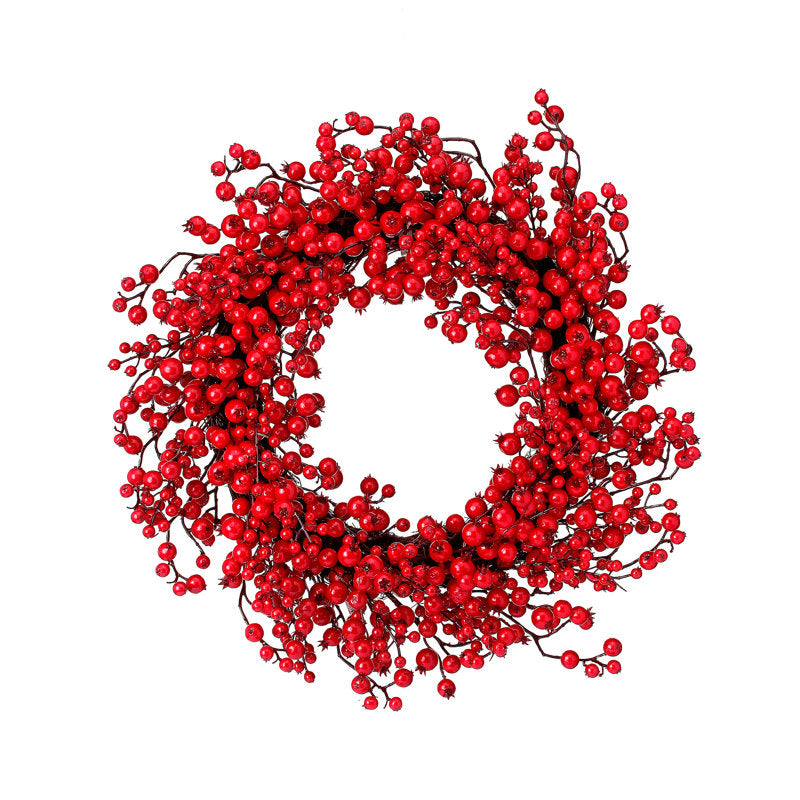 24" Berry Christmas Wreath as a festive door display