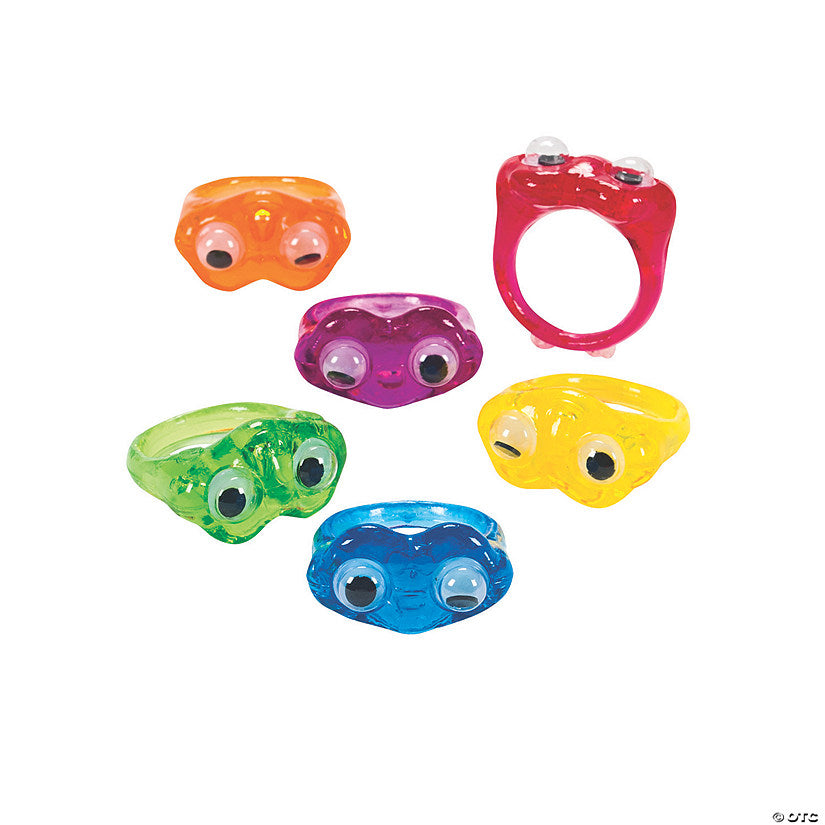 1" Bulk 48 Pc. Bright Colors Googly Eyes Plastic Rings | USA Decoration®