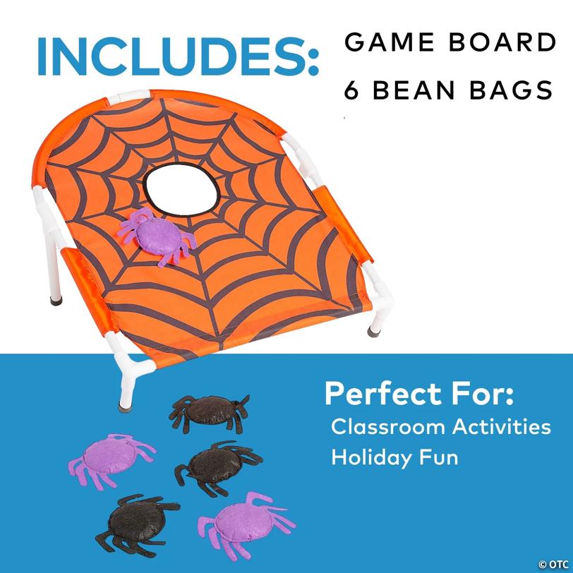 24 3/4" x 29" Halloween Spiders & Web Cornhole 7-Pc. Game Set