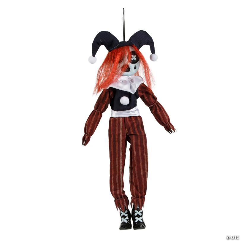 24" Black & Red Frown Clown Doll Halloween Decoration