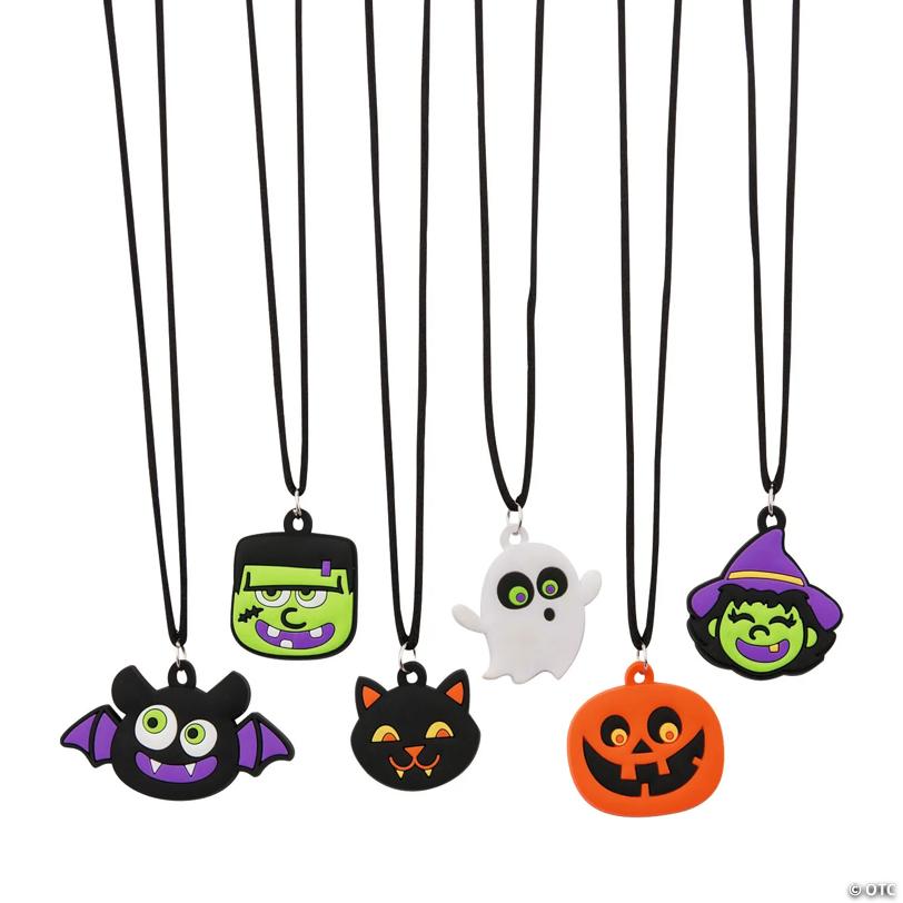 24" Bulk 48 Pc. Rubber Halloween Character Charm Necklaces