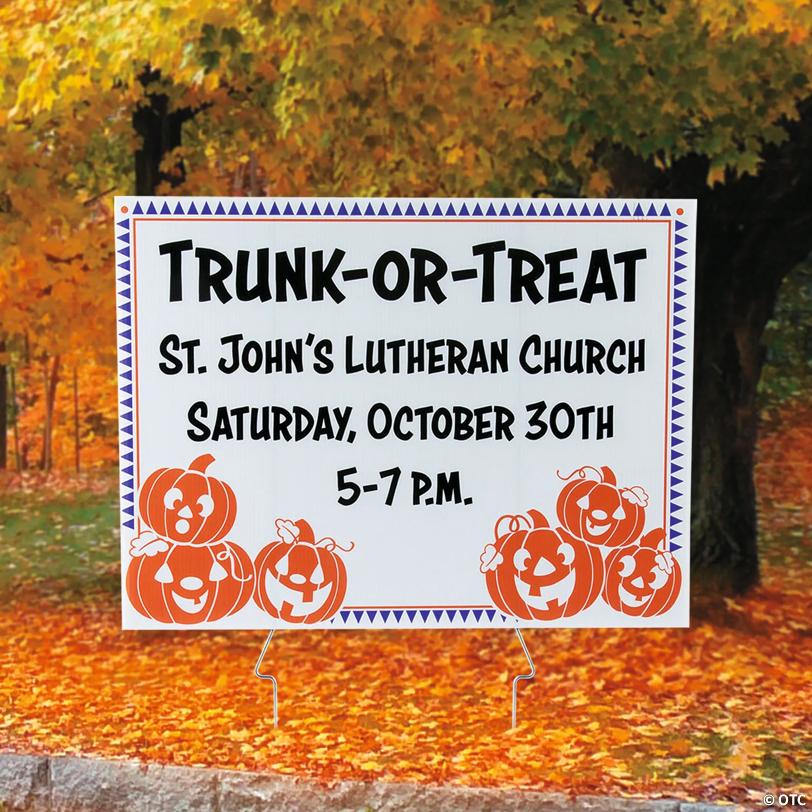 24" x 16" Personalized Trunk-or-Treat Plastic Yard Sign