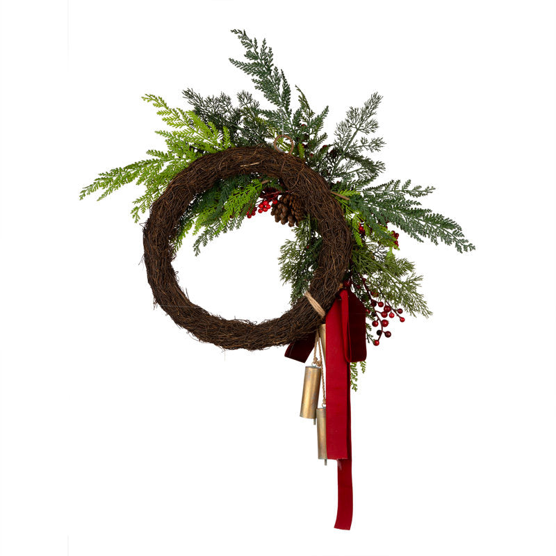 24" Christmas Wreath as a festive door display