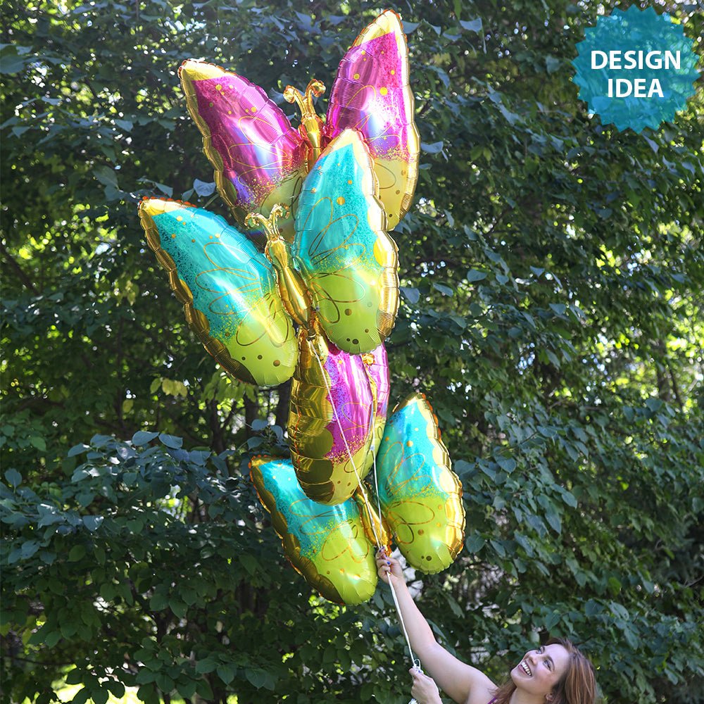 Butterfly Foil Balloon 25 Inch Pink & Yellow