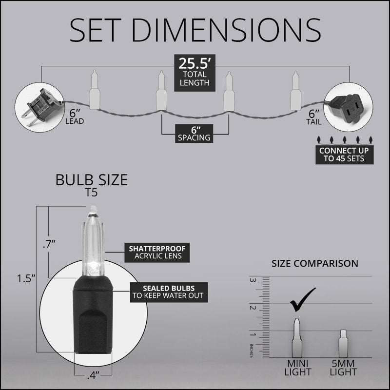 25.5' Steady LED String Lights