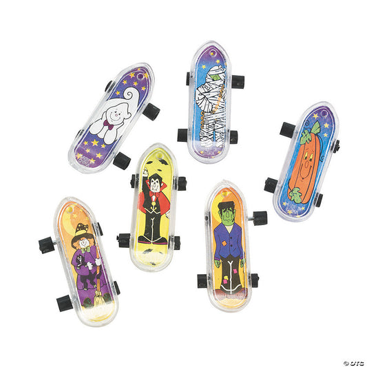36 Piece(s): 2" Mini Halloween Cute Monsters & Icons Plastic Skateboards - 36 Pc. | USA Decoration®