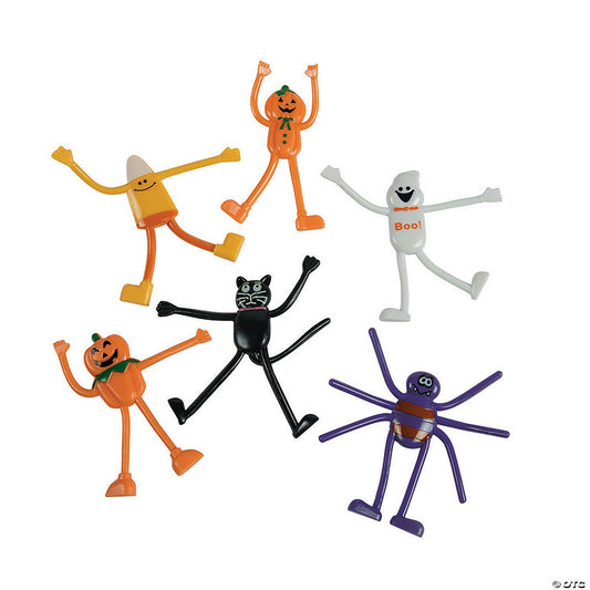24 Piece(s): 3" - 3 1/2" Halloween Creature Character Bendable Toys - 24 Pc. | USA Decoration®