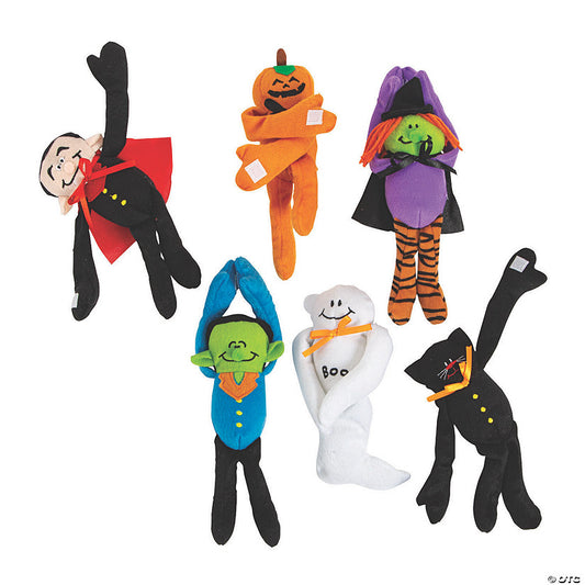 Per Dozen: Spooky Halloween Long Arm Stuffed Characters with Touch Fasteners - 12 Pc. | USA Decoration®