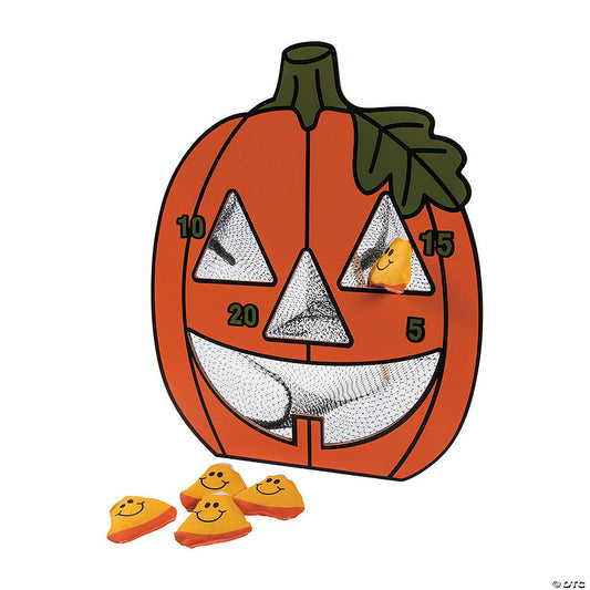 1 Set(s): 16" x 15 3/4" Halloween Jack-O’-Lantern Bean Bag Toss Game - 5 Pc. | USA Decoration®
