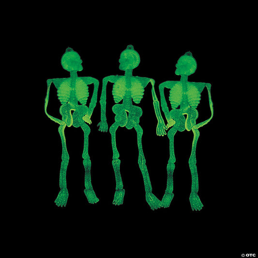 4 1/2" Bulk 144 Pc. Classic Glow-in-the-Dark Skeletons | USA Decoration®