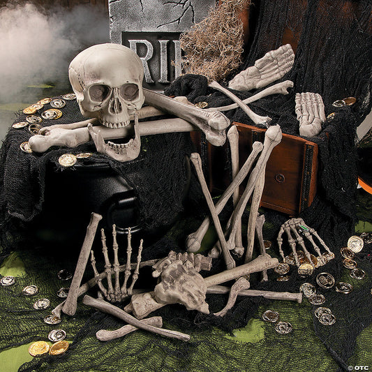 6" - 12" Bag of Human Bones Plastic Halloween Decoration - 28 Pc. | USA Decoration®