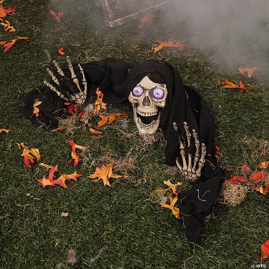 18" LED Spooky Skeleton Groundbreaker Plastic Halloween Decoration | USA Decoration®