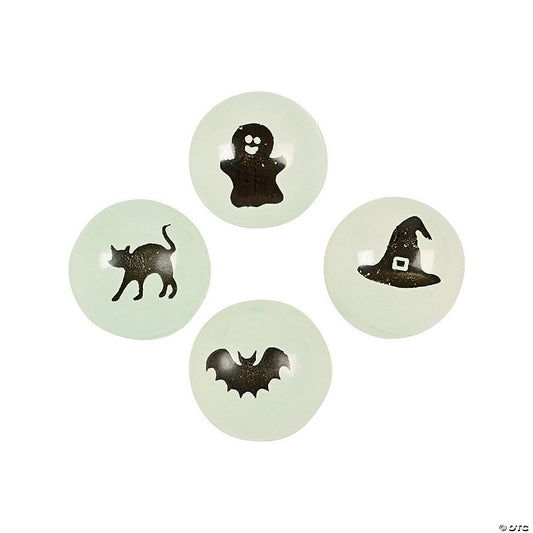 1" Bulk 48 Pc. Mini Glow-in-the-Dark Halloween Rubber Bouncy Ball Assortment | USA Decoration®