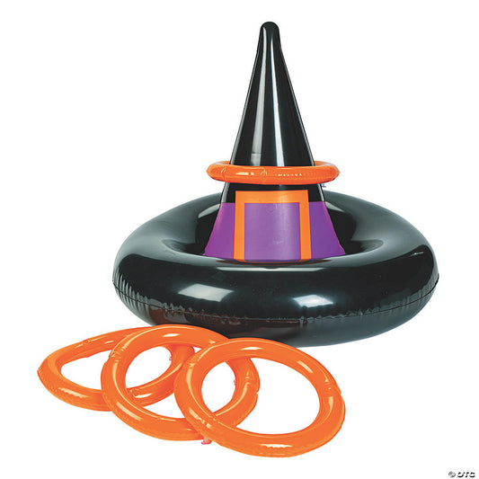 1 Set(s): 20" x 2 Ft. Inflatable Witch Hat Ring Toss Vinyl Halloween Game | USA Decoration®