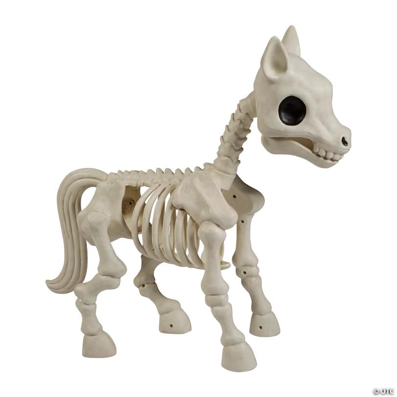 25" x 23" Standing Pony Plastic Skeleton Halloween Decoration