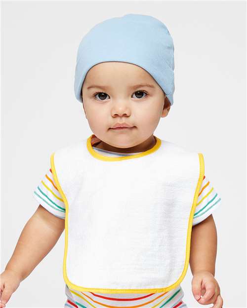 Infant Contrast Trim Terry Bib | USA Decoration