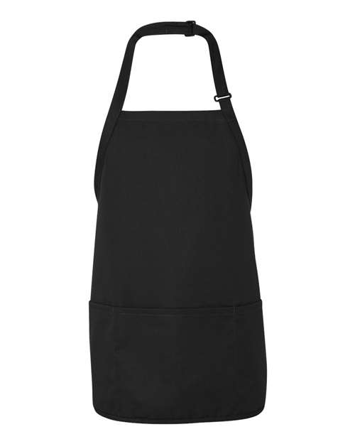 Short Premium Bib Apron – 65/35 Polyester-Cotton with 3-Pocket Design