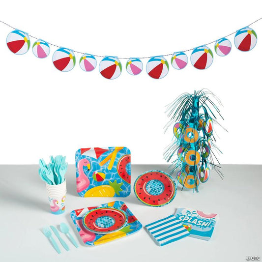 269 Pc. Pool Party Tableware Kit for 8 Guests | USA Decoration®