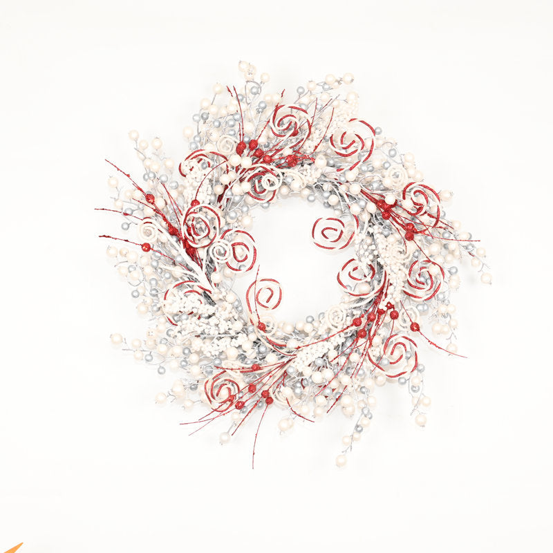 26" farmhouse Christmas wreath with berries
