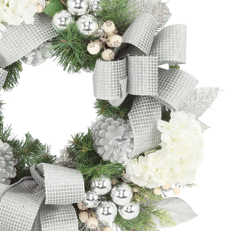 Elf Christmas Wreath hung on a wooden door