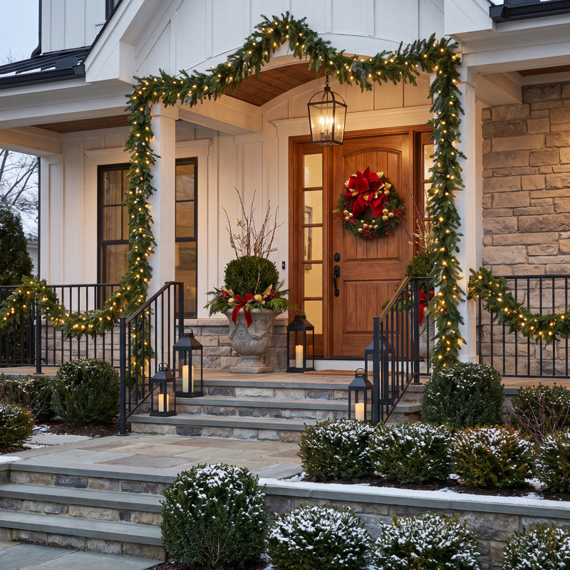 26" Holiday Wreath with Bows and Ornaments