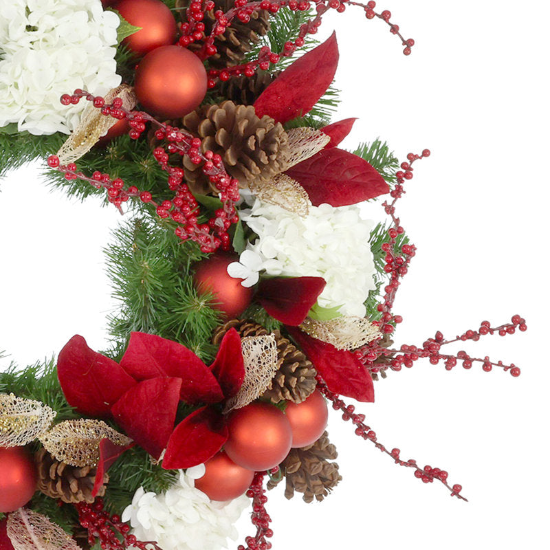 28" Pre-Lit Glitter Artificial Christmas Wreath as a festive door display