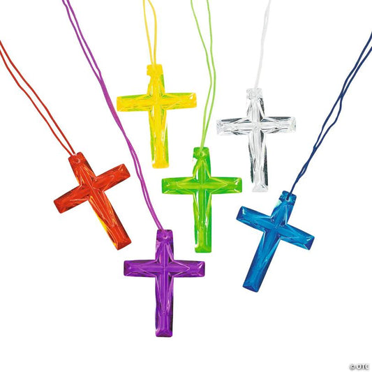 26" Bulk 144 Pc. Crystal Cross Breakaway Necklace Assortment