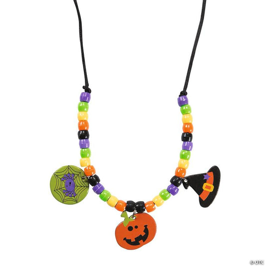 26" Bulk Halloween Friends Beaded Necklace with Charms Craft Kit - Makes 50