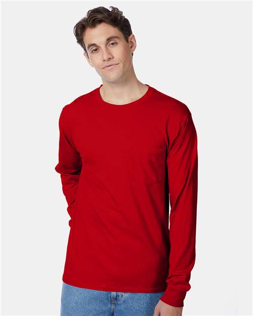 Authentic Long Sleeve Pocket T-Shirt | USA Decoration