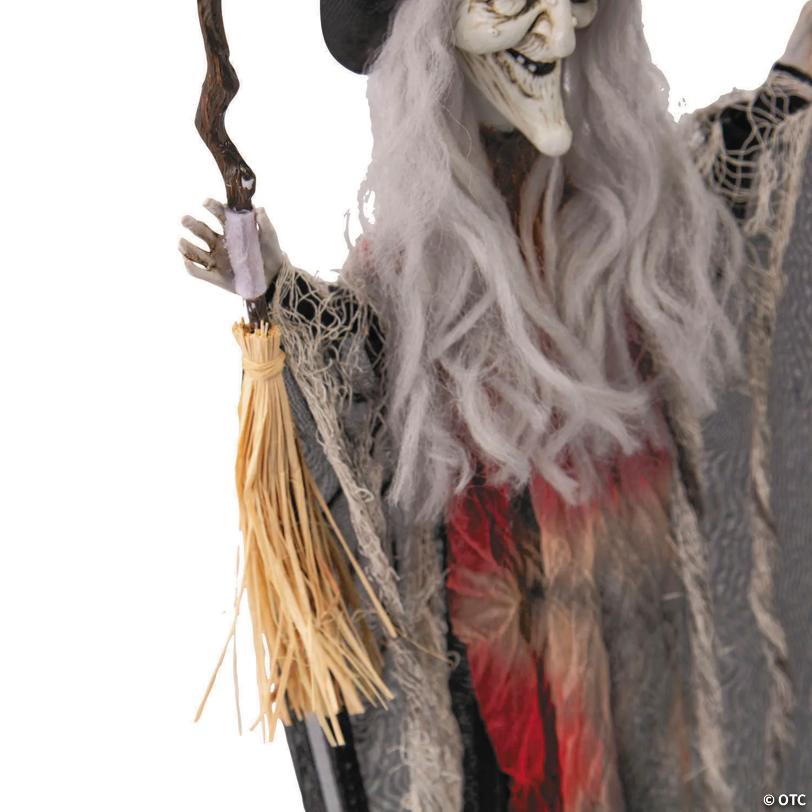 27 1/2" Hanging Witch with Hat & Broom Halloween Decoration
