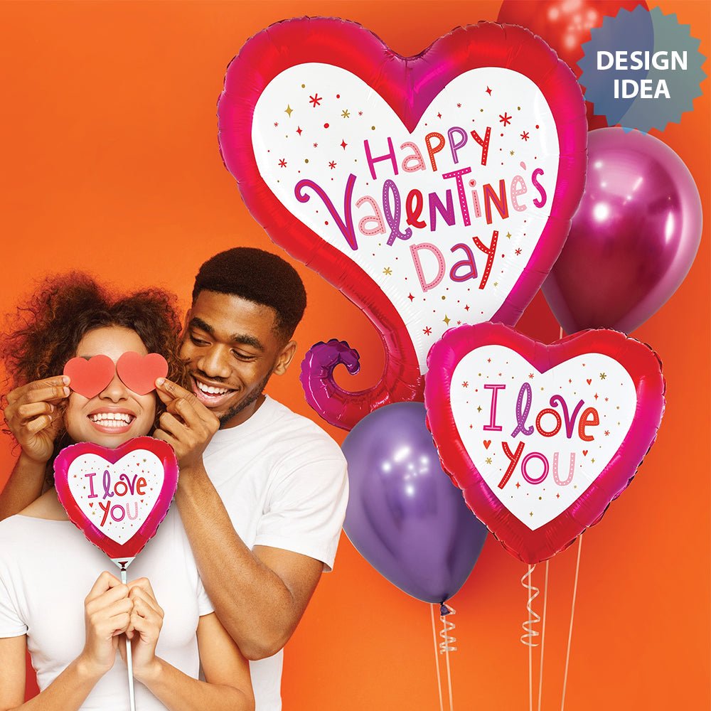 Valentine Sparkle Heart Foil Balloon 28 Inch