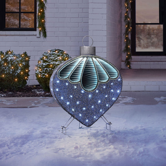 Member's Mark 32" Pre-Lit Silver Infinity Light Ornament Decor | USA Decoration®