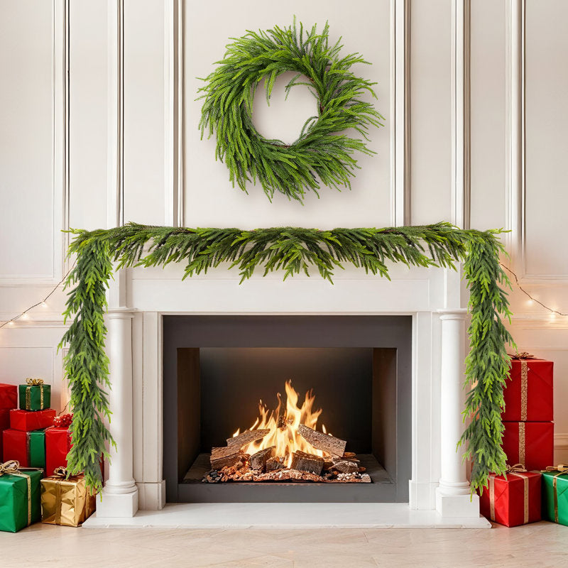 28"D Artificial Christmas PE Pine Wreath