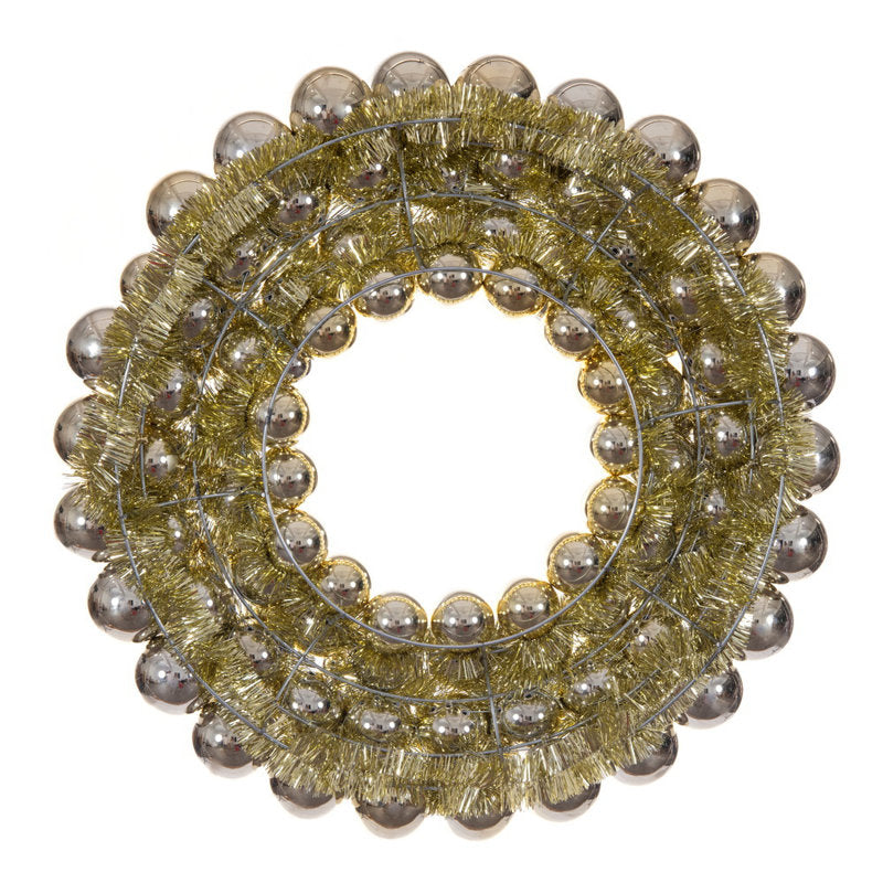 28" gold Christmas wreath with ornaments