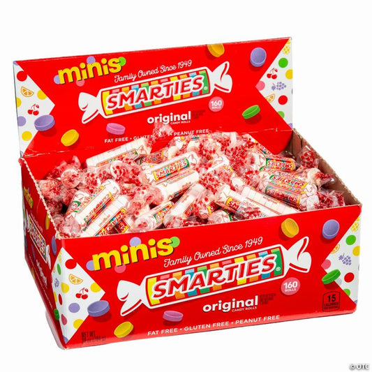 28 oz. Mini Multicolored Smarties Hard Candy Rolls - 160 Pc.