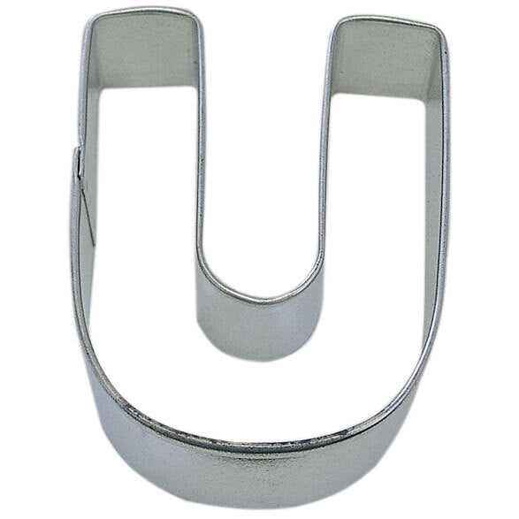 Letter U Tin Cookie Cutter 3 in Alu