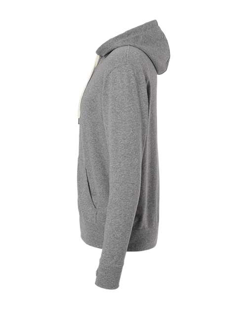 Heathered French Terry Full-Zip Hooded Sweatshirt | USA Decoration
