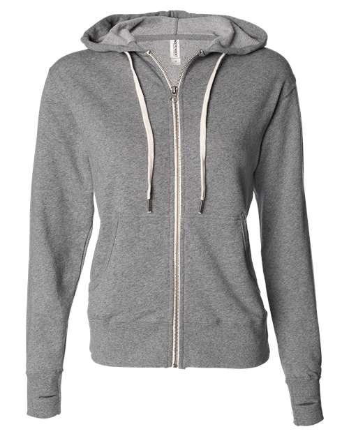 Heathered French Terry Full-Zip Hooded Sweatshirt | USA Decoration