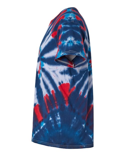 Multi-Color Cut-Spiral Tie-Dyed T-Shirt | USA Decoration