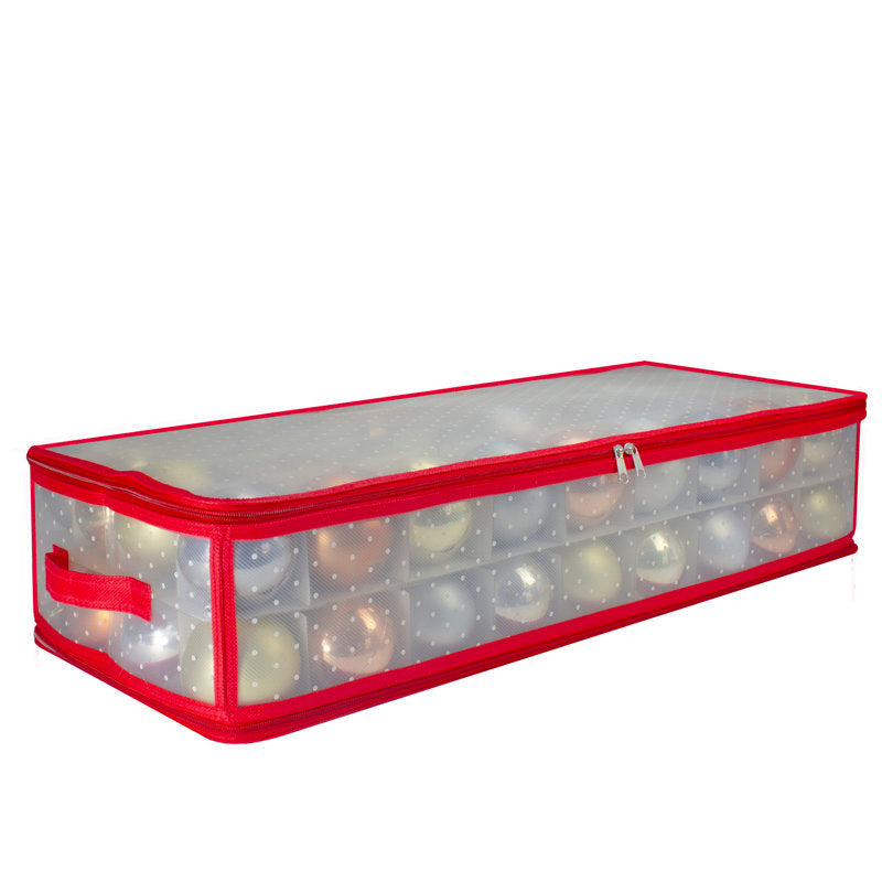 29" Transparent Zip Up Christmas Storage Box- Holds 80 Ornaments