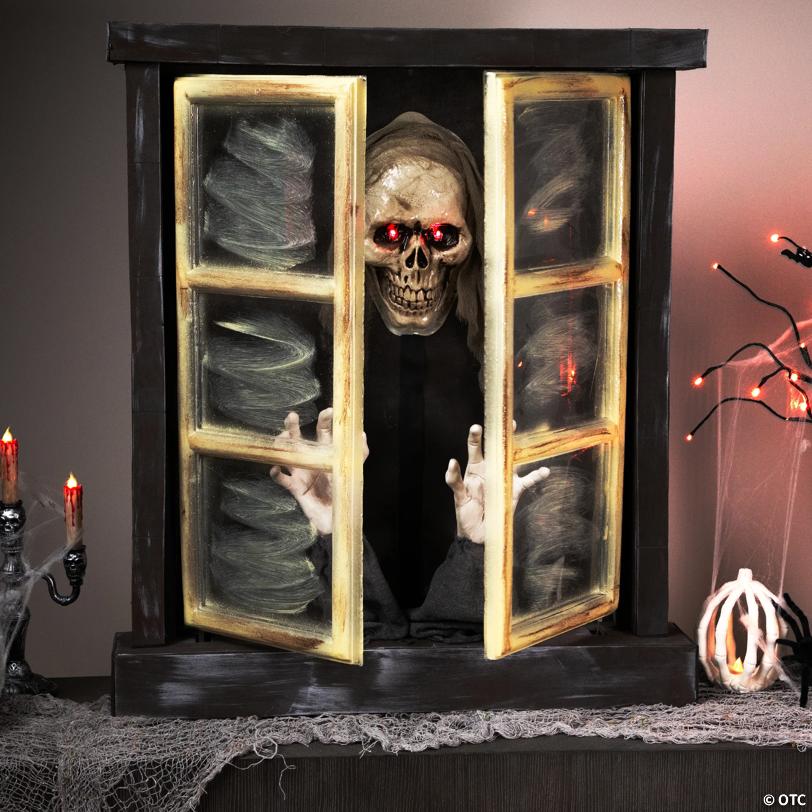 29" Lighted and Animated Opening Window Halloween Decoration